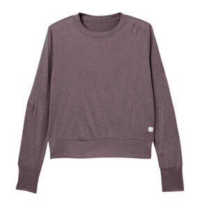 Vuori Womens Daydream Crew Sweatshirt Casual Fit in Sedona Brown Heather